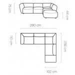 Γωνιακός καναπές Canada L-Krem-Δεξιά