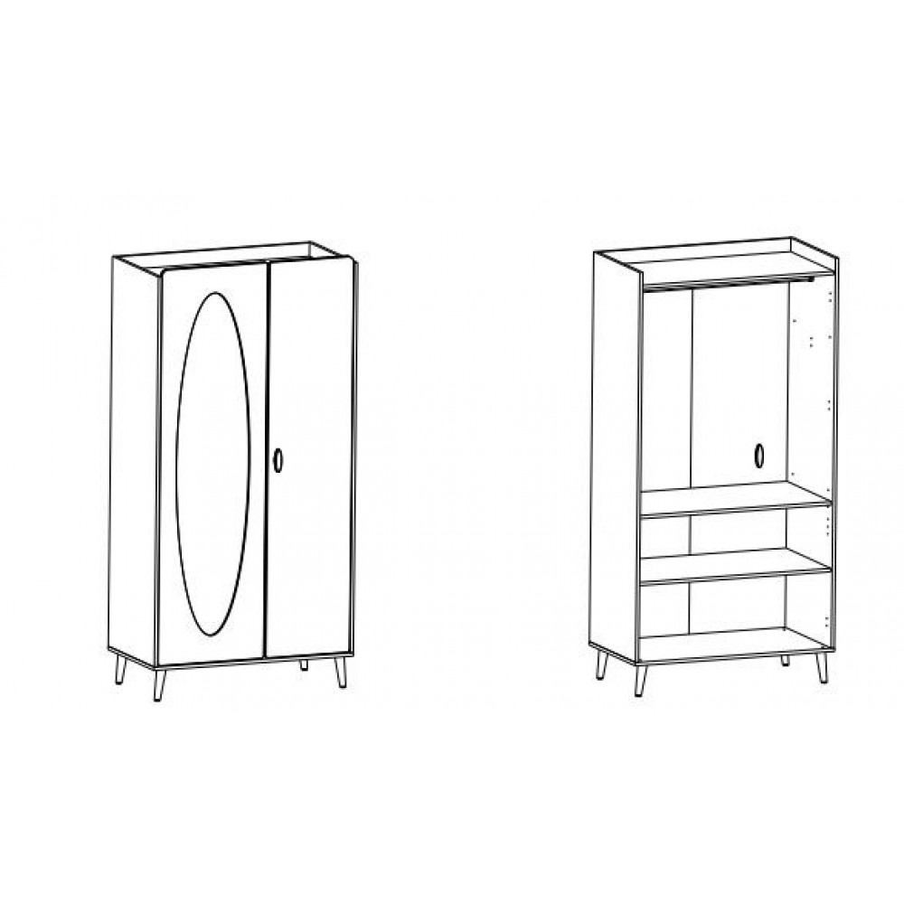 Ντουλάπα Souzy δίφυλλη