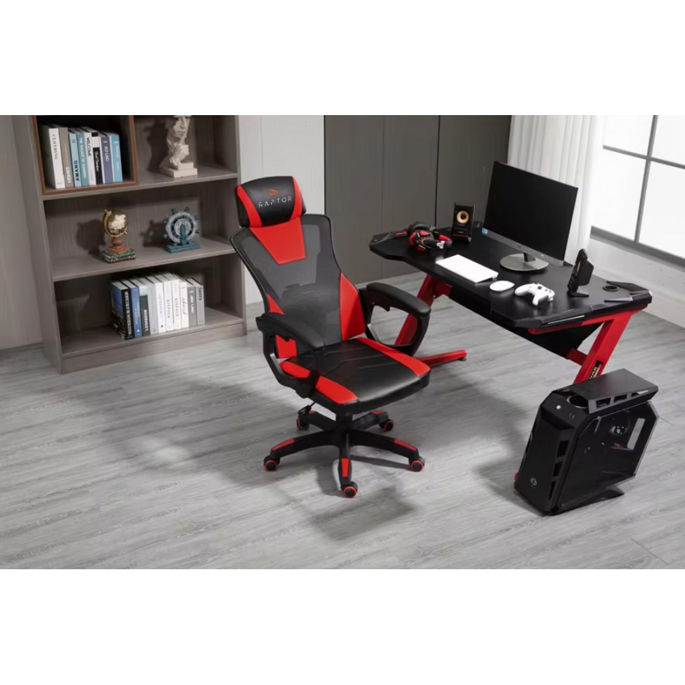 Καρέκλα Gaming Raptor Ace-Kokkino