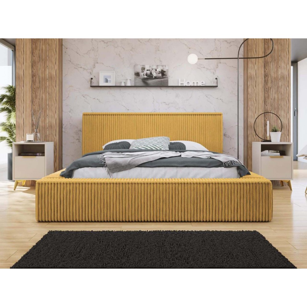 Επενδυμένο κρεβάτι Plexi-Moustardi-160 x 200
