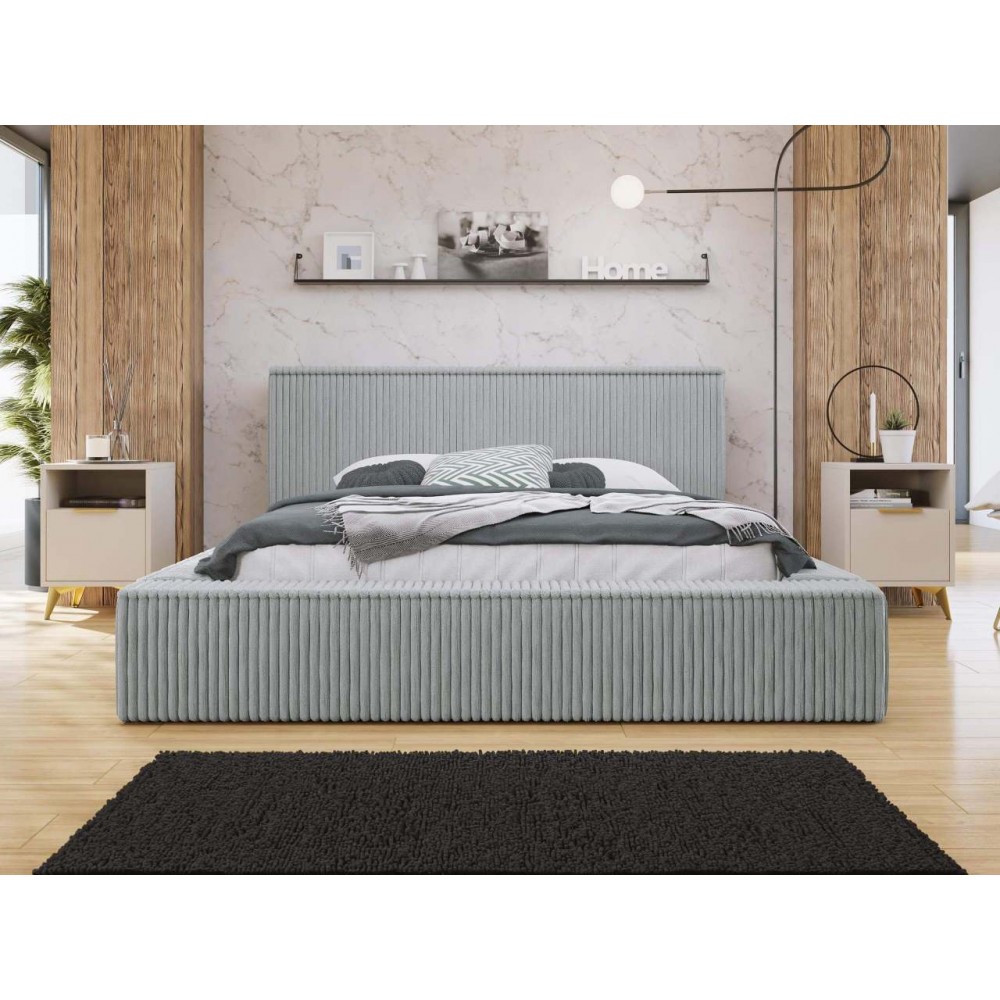 Επενδυμένο κρεβάτι Plexi-Gkri Anoixto-140 x 200