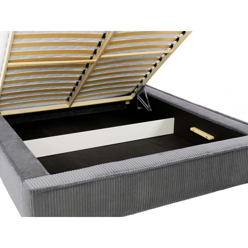 Επενδυμένο κρεβάτι Plexi-Gkri-Anthraki-140 x 200