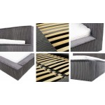 Επενδυμένο κρεβάτι Plexi-Gkri-Anthraki-160 x 200