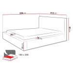 Επενδυμένο κρεβάτι Plexi-Gkri-Anthraki-180 x 200