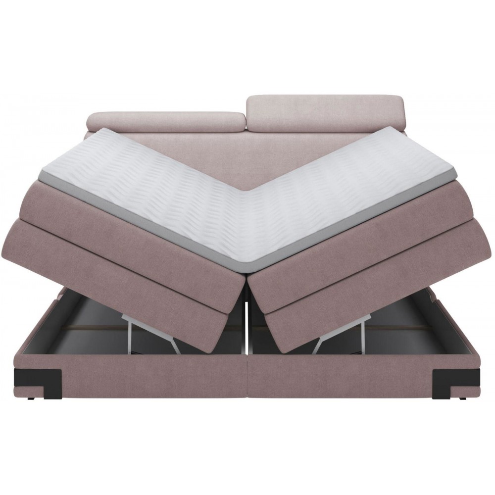 Επενδυμένο κρεβάτι Kayak με στρώμα και ανώστρωμα-Roz-140 x 200