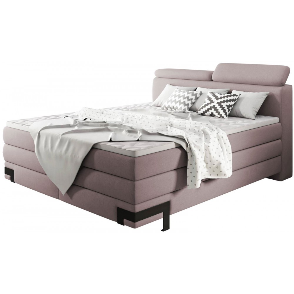 Επενδυμένο κρεβάτι Kayak με στρώμα και ανώστρωμα-Roz-180 x 200