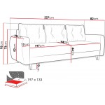 Καναπές - κρεβάτι Dream τριθέσιος-Mauro