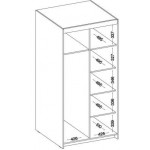 Ντουλάπα Ester 2D δίφυλλη-Lefkas Oak