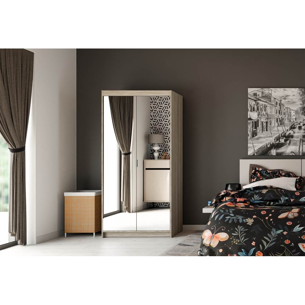 Ντουλάπα Ester 2D δίφυλλη-Sonoma Oak