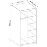 Ντουλάπα Ester 2D δίφυλλη-Sonoma Oak