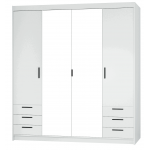 Ντουλάπα Ester 4D6S τετράφυλλη-Leuko