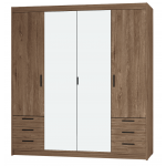 Ντουλάπα Ester 4D6S τετράφυλλη-Lefkas Oak