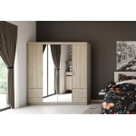 Ντουλάπα Ester 4D6S τετράφυλλη-Sonoma Oak