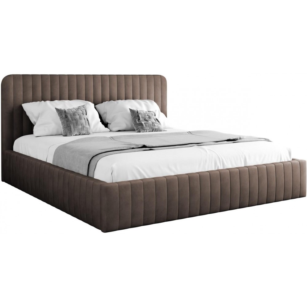 Επενδυμένο κρεβάτι Caniko-Kafe-140 x 200 εκ.