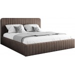 Επενδυμένο κρεβάτι Caniko-Kafe-140 x 200 εκ.