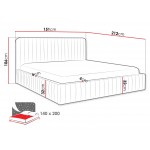 Επενδυμένο κρεβάτι Caniko-Kafe-140 x 200 εκ.