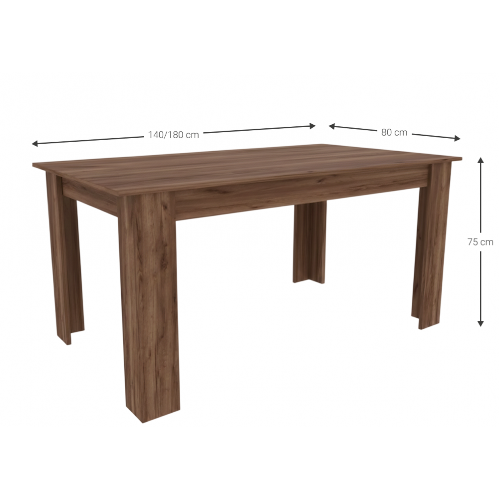 Επεκτεινόμενο τραπέζι Bruno 140x80x75