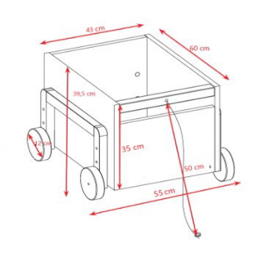 Καρότσι αποθήκευσης Victor 60x55x39.5