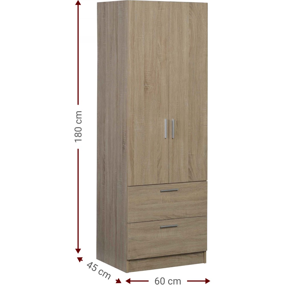 Ντουλάπα Wilson 2DS δίφυλλη-Wenge