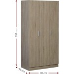 Ντουλάπα Wilson 3D τρίφυλλη 90x45x180