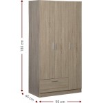 Ντουλάπα Wilson 3DS τρίφυλλη-Fusiko 90x45x180
