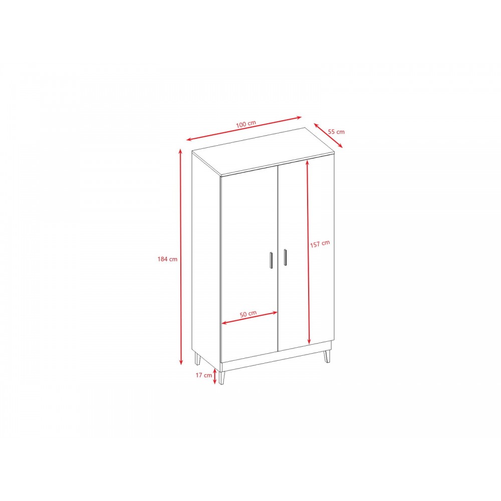 Ντουλάπα Kubi-Gkri 100x55x184