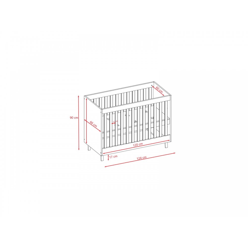 Βρεφικό κρεβάτι Kubi 124x66x90