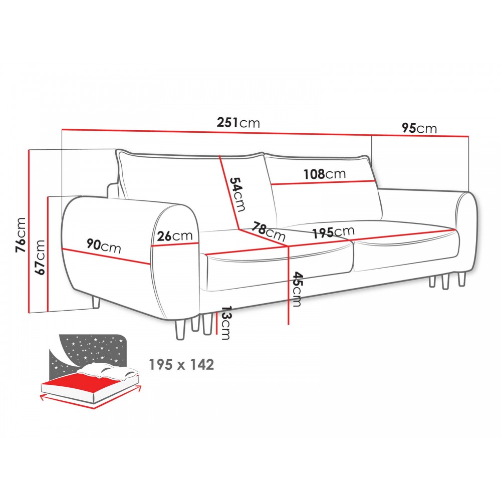 Καναπές Nosa διθέσιος-Mple
