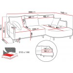 Γωνιακός καναπές Sycylia-Ekrou-Αριστερή