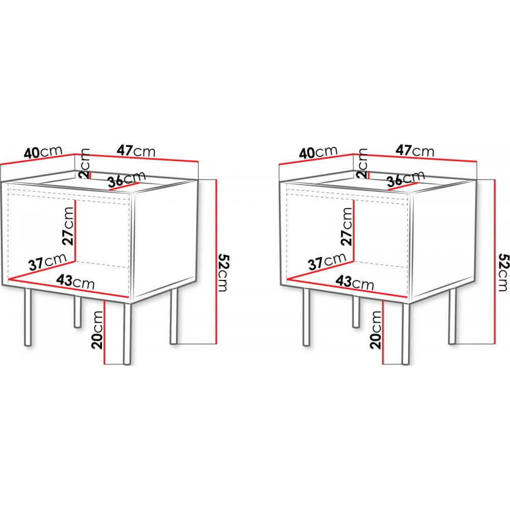 Σετ δύο Κομοδίνα Mizo-Mauro
