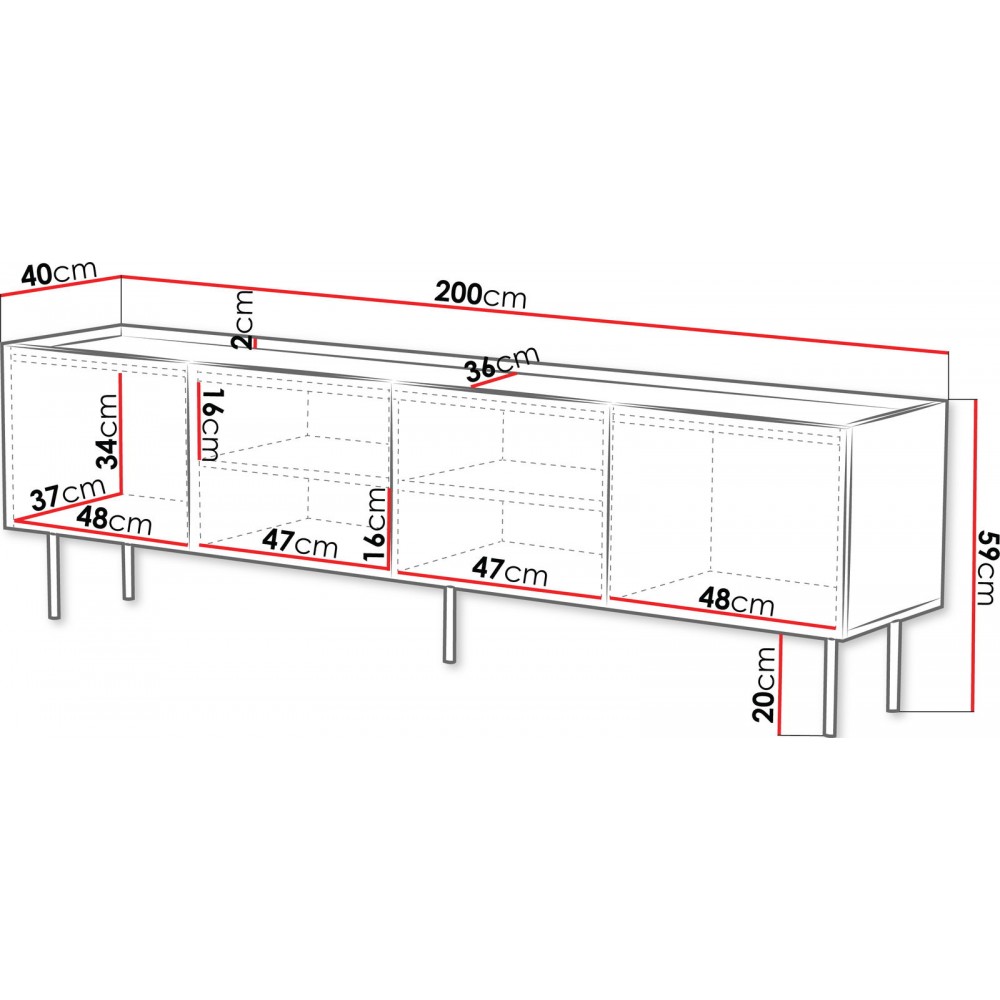 Έπιπλο τηλεόρασης Lucca plus-Leuko