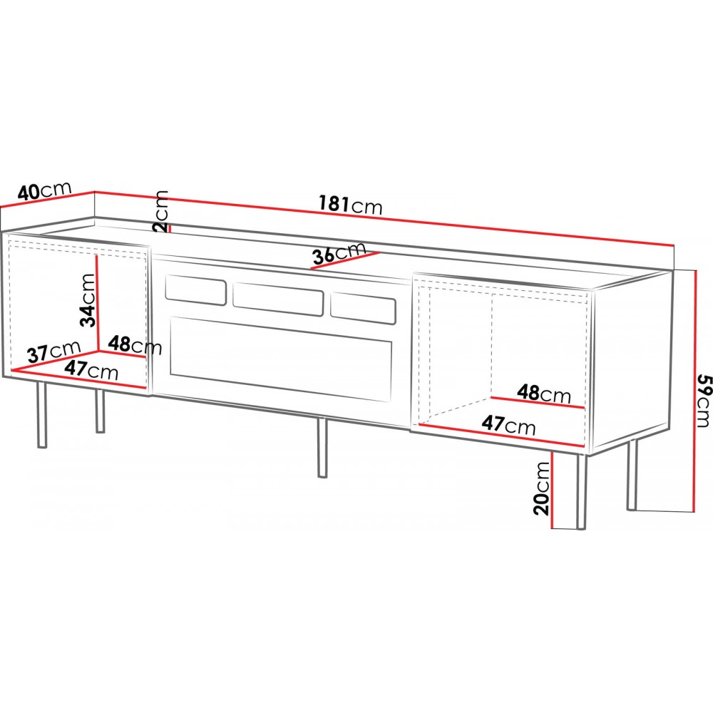 Έπιπλο τηλεόρασης Lucca 2D EF-Leuko