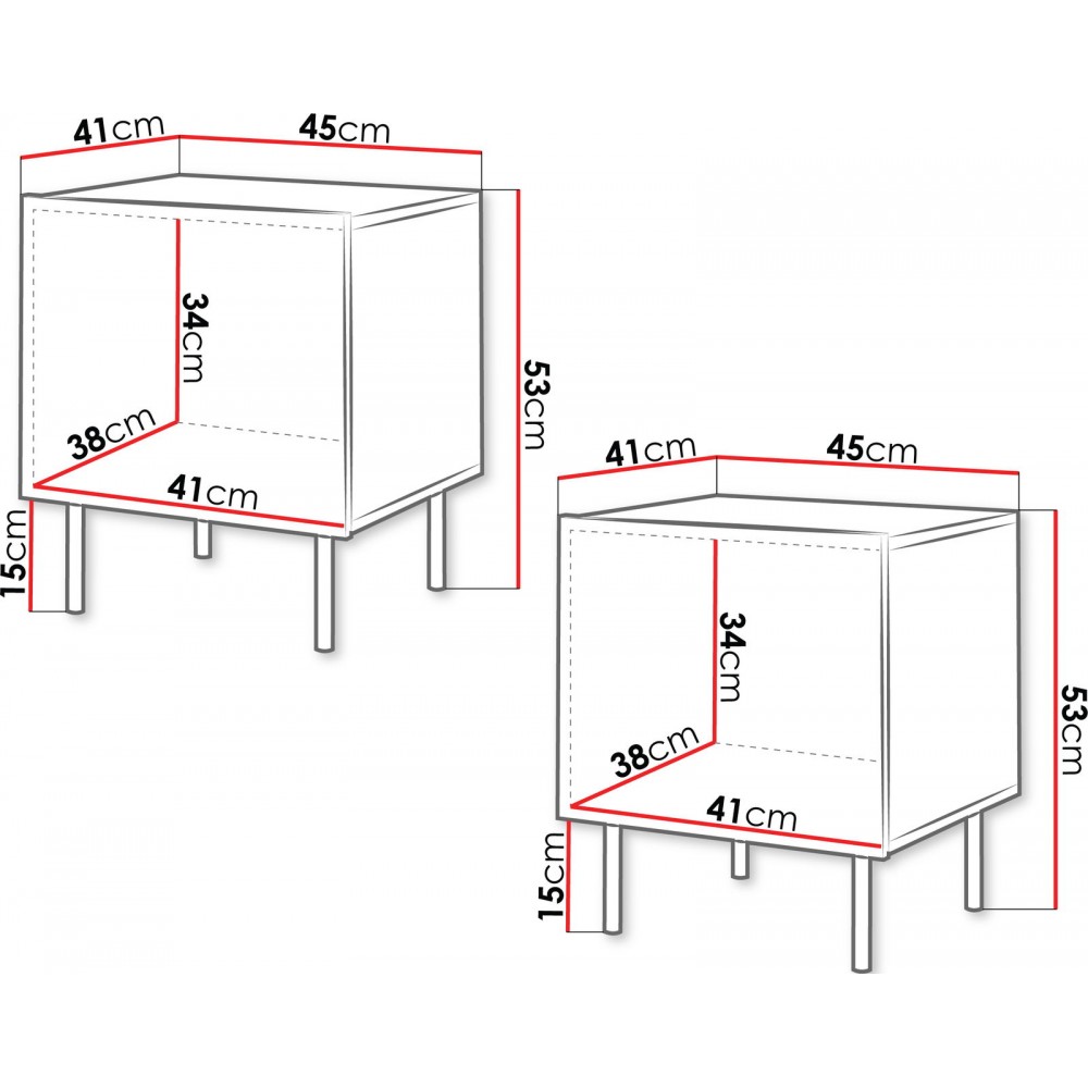 Σετ δύο Κομοδίνα Tacos