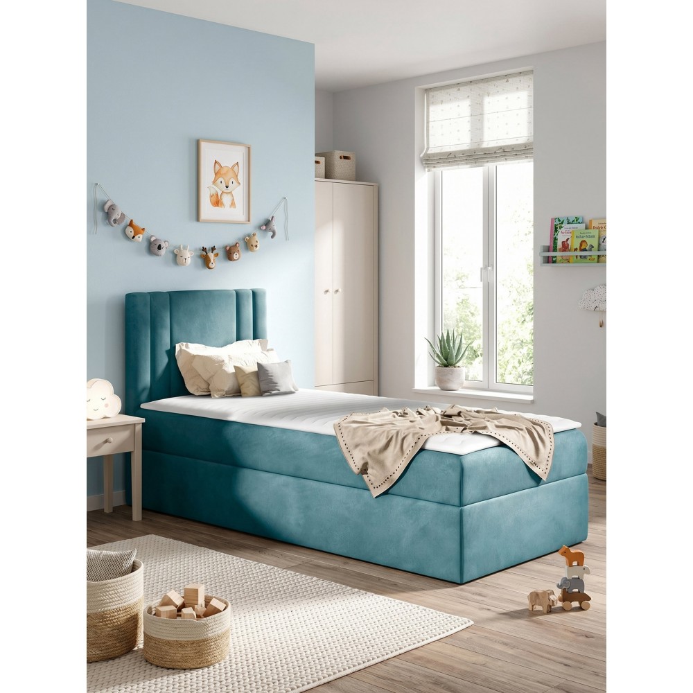 Επενδυμένο κρεβάτι Carmen Mini-Galazio-100 x 200-Aristera 104x208x103