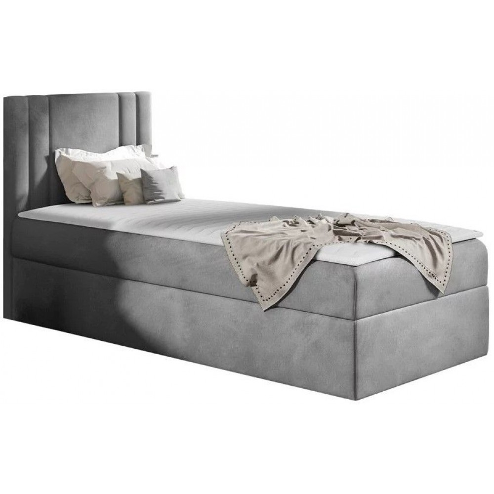 Επενδυμένο κρεβάτι Carmen Mini-Gkri-100 x 200-Deksia 104x208x103