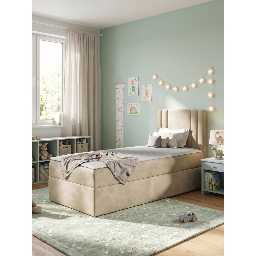 Επενδυμένο κρεβάτι Carmen Mini-Mpez-100 x 200-Deksia 104x208x103