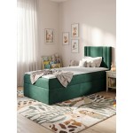 Επενδυμένο κρεβάτι Carmen Mini-Prasino-100 x 200-Deksia 104x208x103