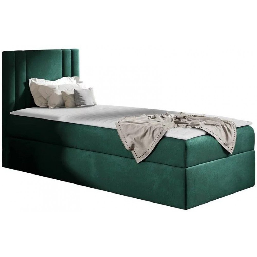 Επενδυμένο κρεβάτι Carmen Mini-Prasino-100 x 200-Deksia 104x208x103