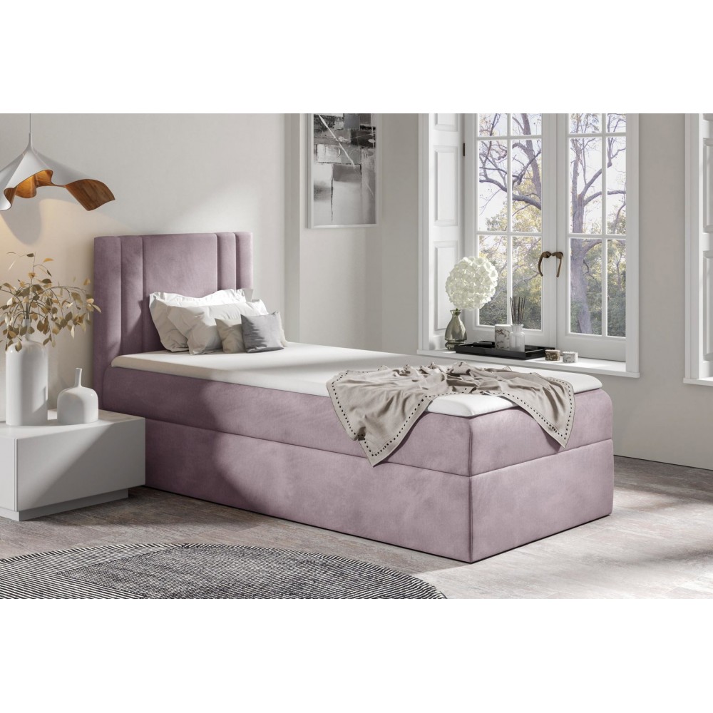 Επενδυμένο κρεβάτι Carmen Mini-Roz-90 x 200-Aristera 94x208x103