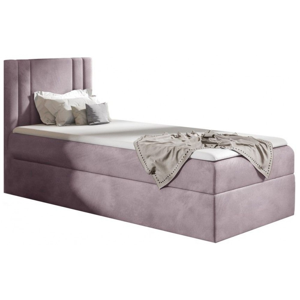Επενδυμένο κρεβάτι Carmen Mini-Roz-100 x 200-Aristera 104x208x103