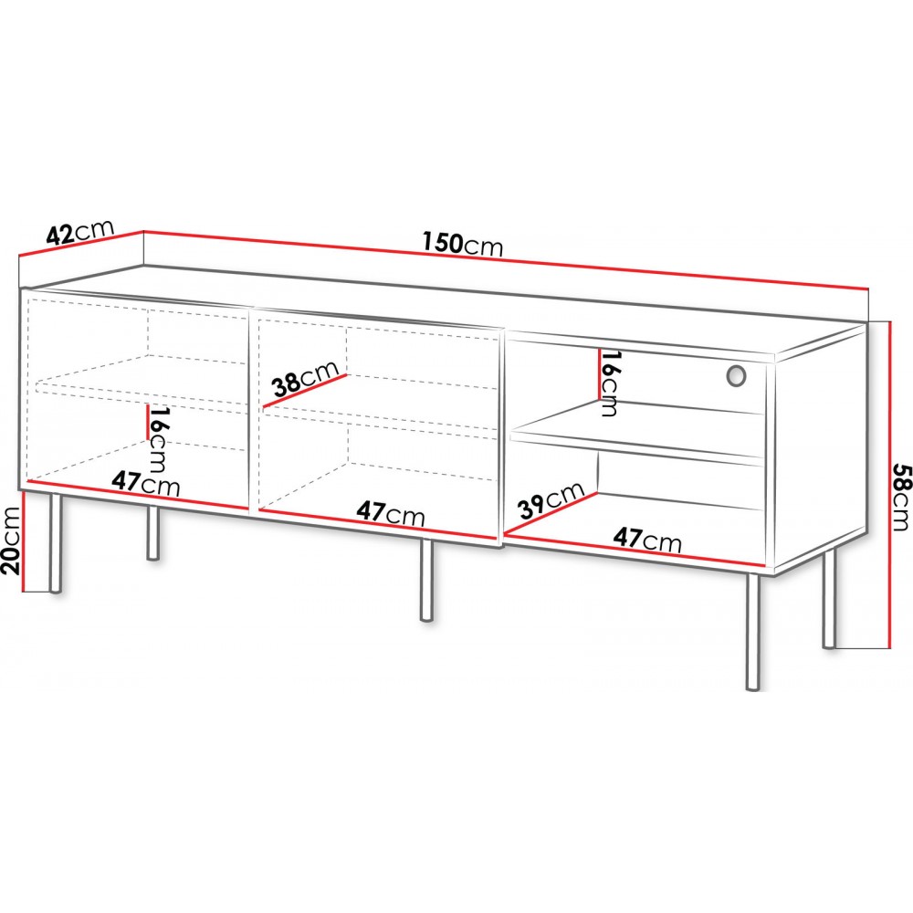 Έπιπλο τηλεόρασης Tacos 2D