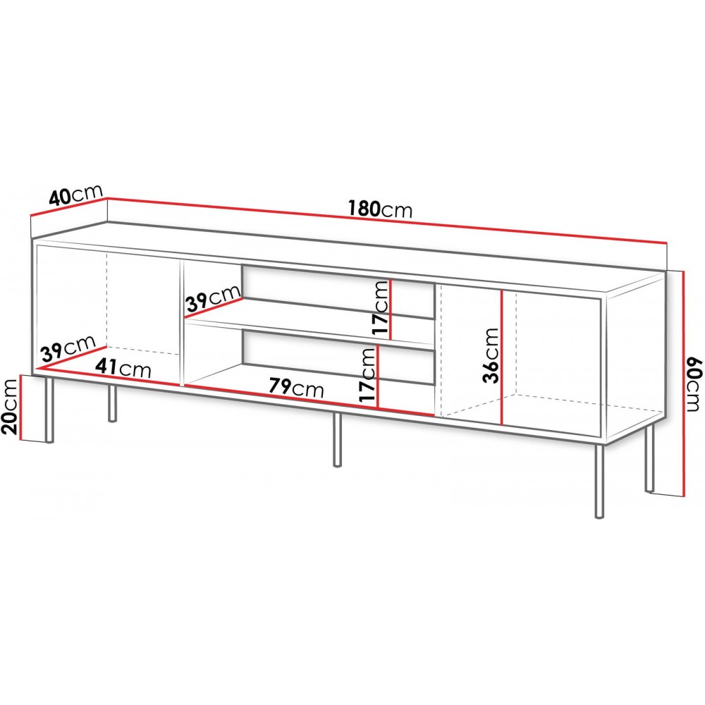 Έπιπλο τηλεόρασης Cortina 2D-Drus-Mauro