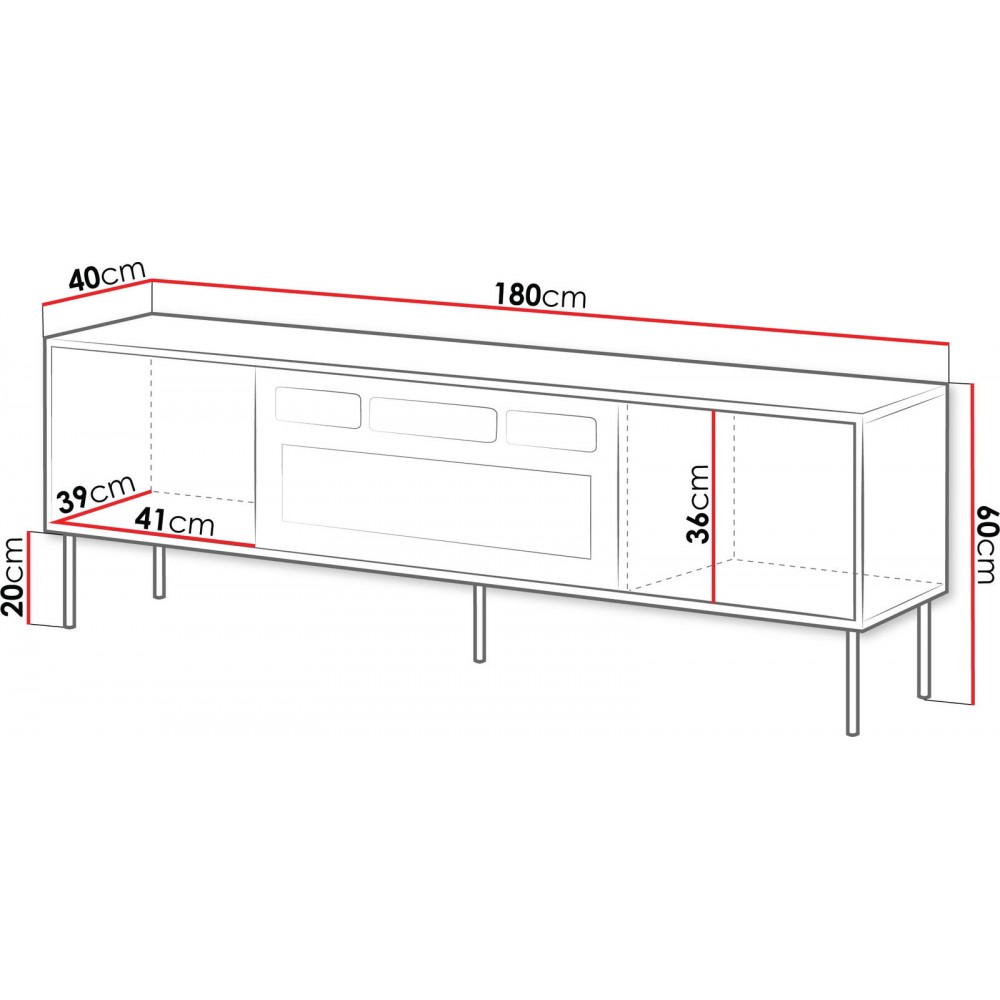 Έπιπλο τηλεόρασης Cortina 2D EF-Drus-Mauro
