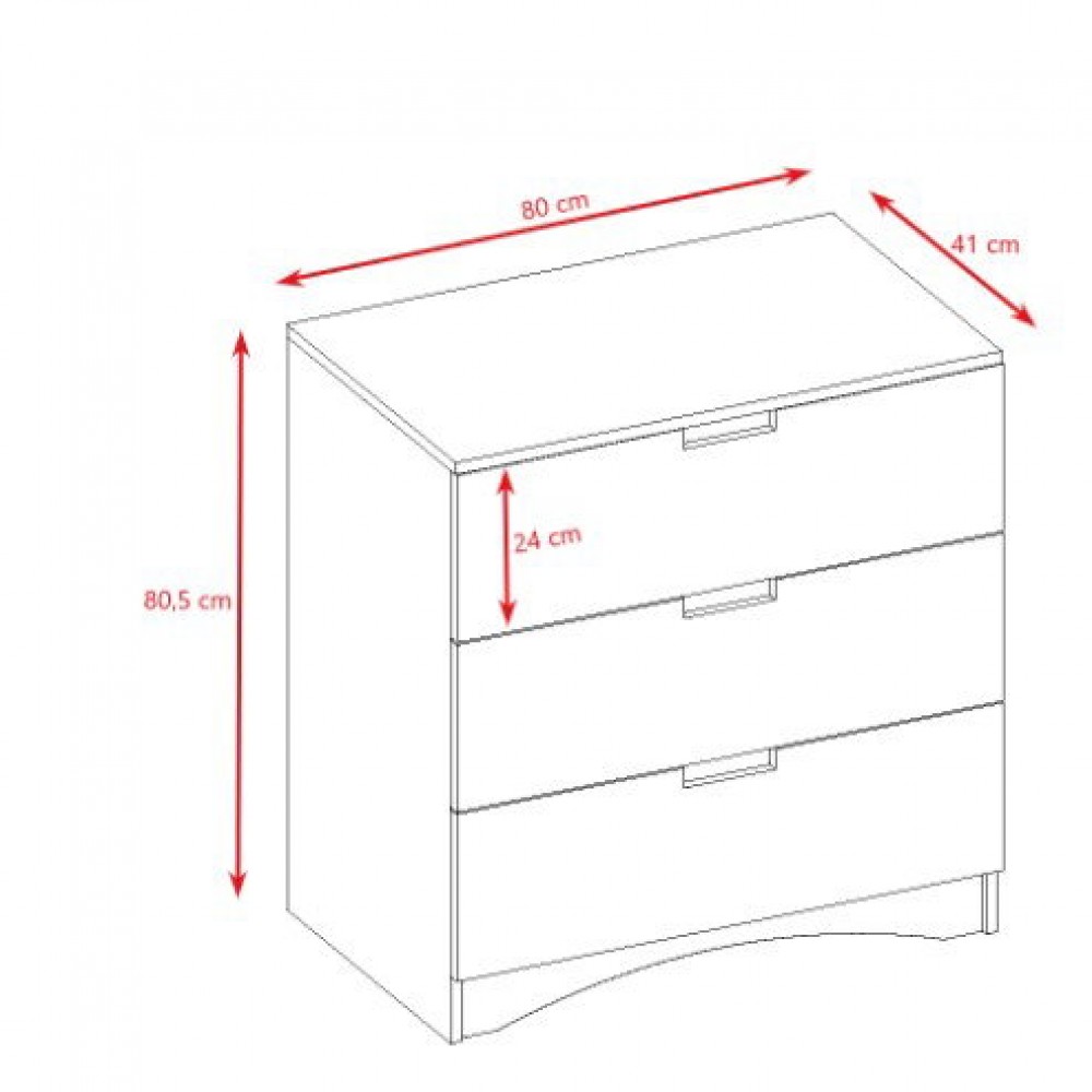 Συρταριέρα Classic 80x41x80.5
