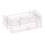 Παιδικό Κρεβάτι Classic -Leuko-180 x 80 184x90x65