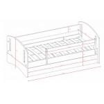 Παιδικό Κρεβάτι Classic II-Leuko-180 x 80 184x90x65