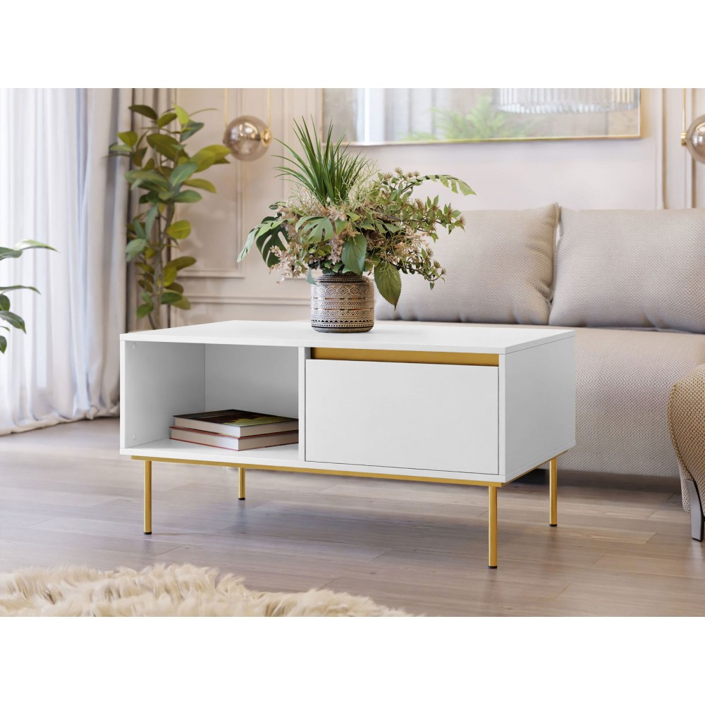 Τραπεζάκι σαλονιού Carmesi-Leuko-Xriso