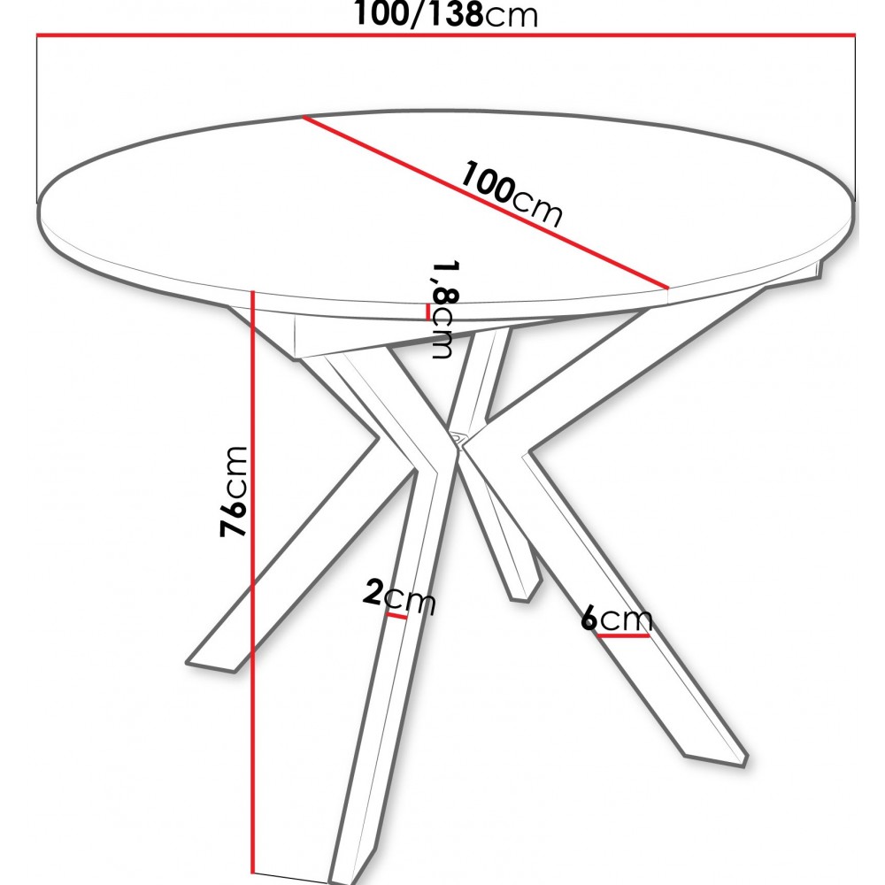 Επεκτεινόμενο Τραπέζι  Leia-Leuko Marmaro