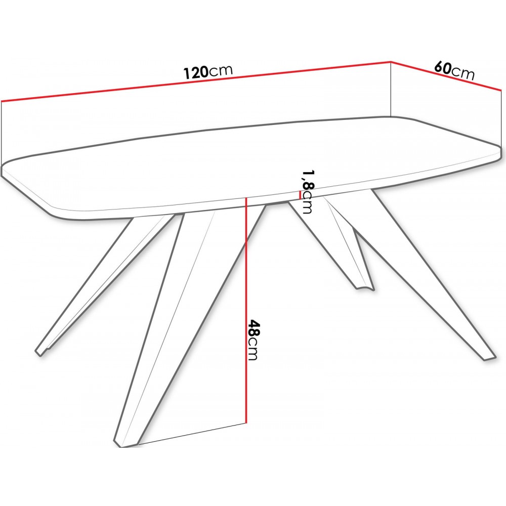 Τραπέζι Luna-Leuko Marmaro