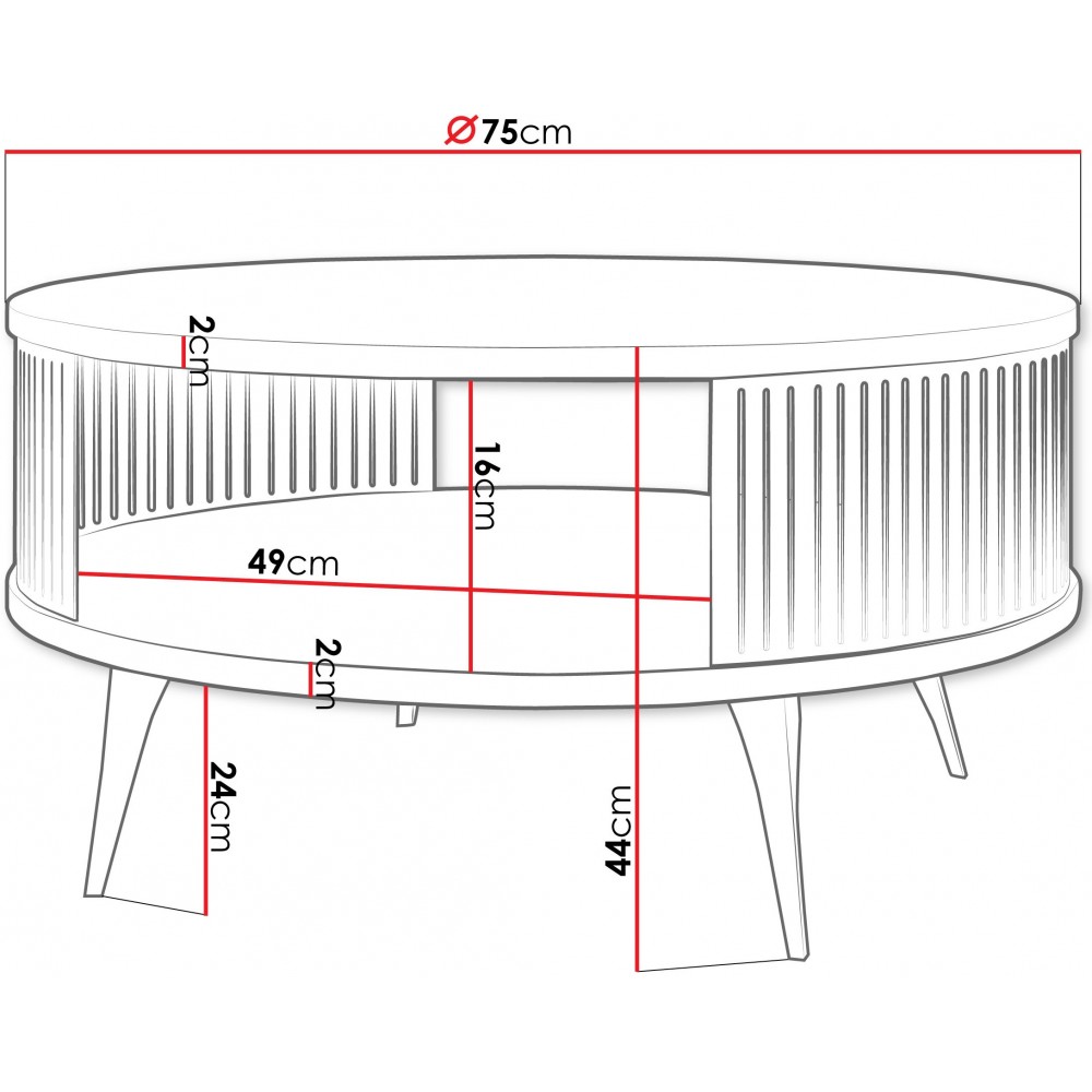 Τραπεζάκι σαλονιού Roenni-Fusiko-Mavro